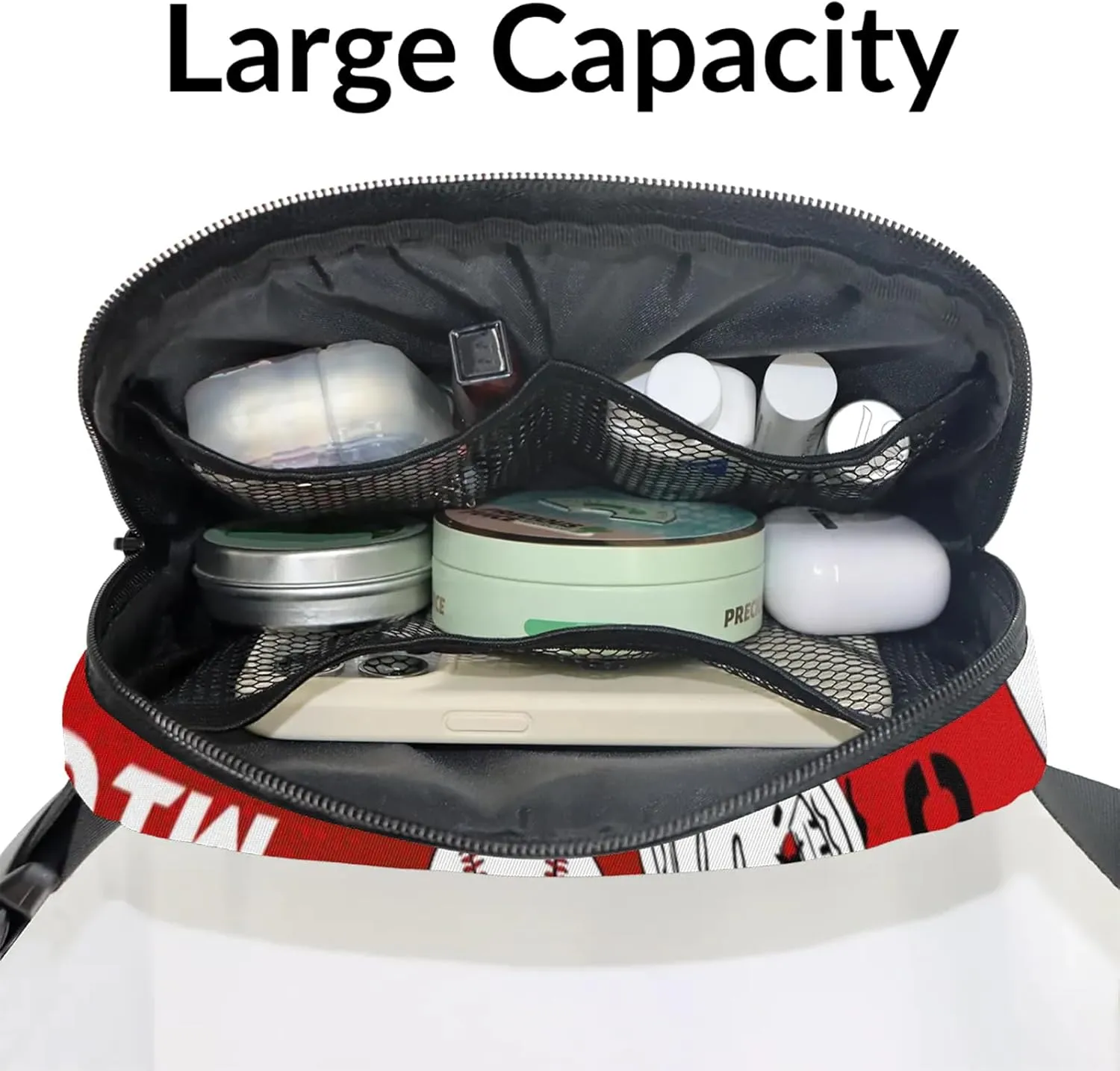 Personalized Baseball Fanny Pack, Custom Name Waist Packs Crossbody Belt Bag with Adjustable Strap for Sports Travel Workout Running Hiking, Black Red