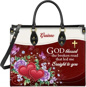 Personalized Leather Handbag for Women, Custom Name Church Bag, Christian Gifts, Mother's Day Gift for God Lovers