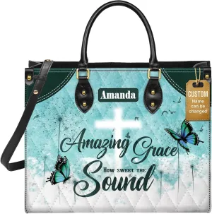 Personalized Leather Handbag for Women, Custom Name Church Bag, Christian Gifts, Mother's Day Gift for God Lovers