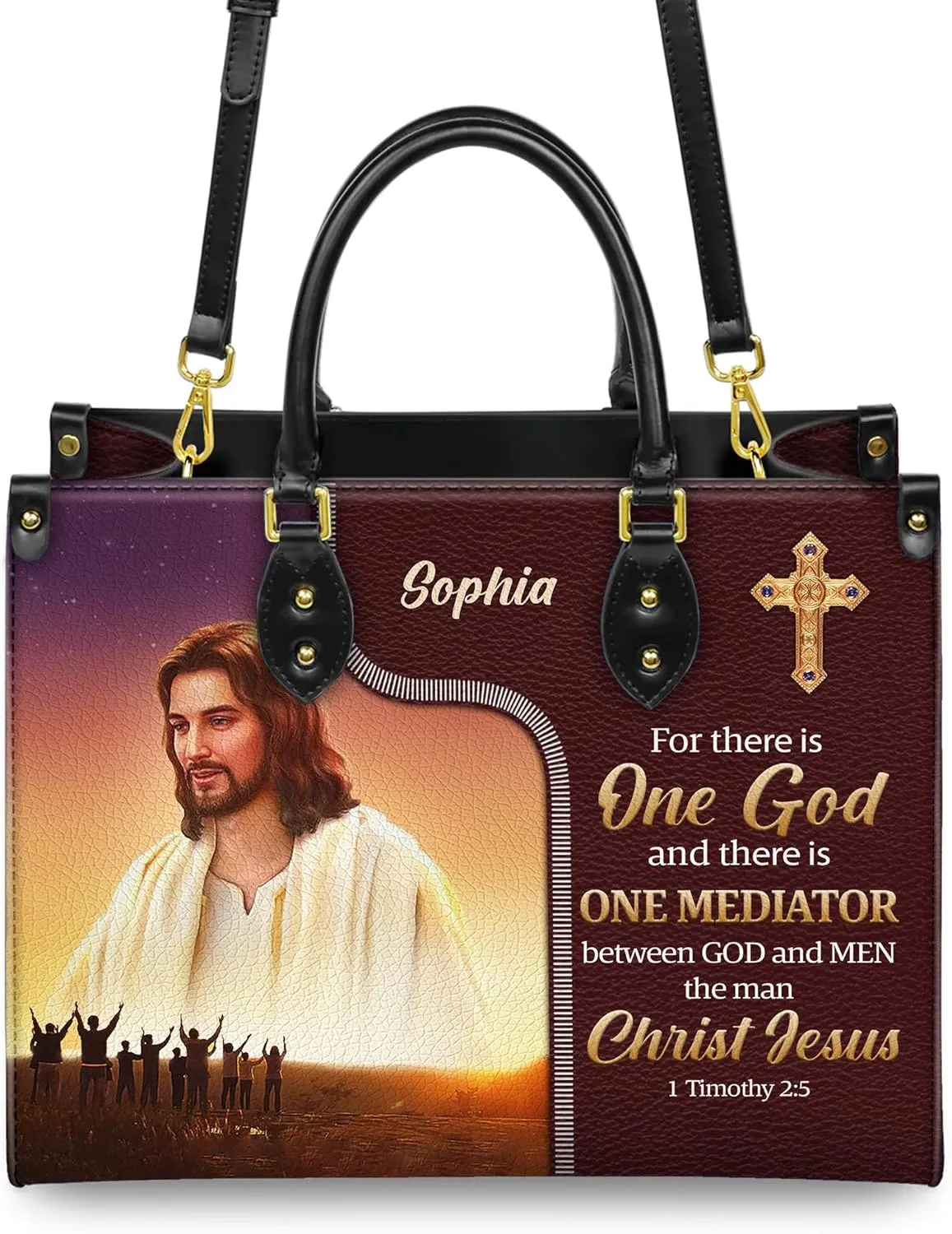 Personalized Leather Handbag for Women, Custom Name Church Bags, Christian Gifts for God Lovers, Ideal for Mother’s Day Gifts