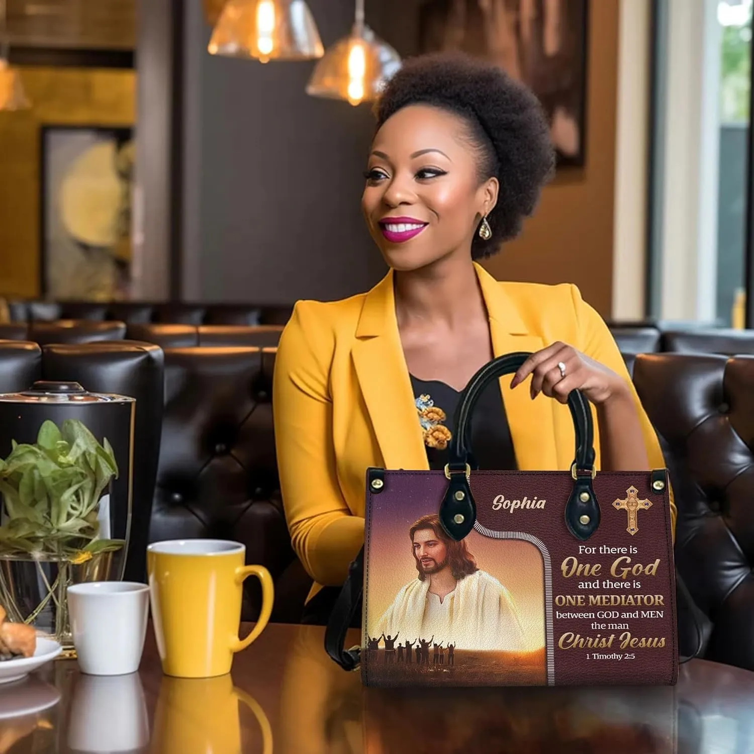 Personalized Leather Handbag for Women, Custom Name Church Bags, Christian Gifts for God Lovers, Ideal for Mother’s Day Gifts