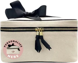 Personalized Makeup Bag for Women | Cosmetic Bag Organizer for Girls with Monogramming | Makeup Pouch for Traveling | Toiletry Bags for Women | Make Up Travel Pouches | Cream