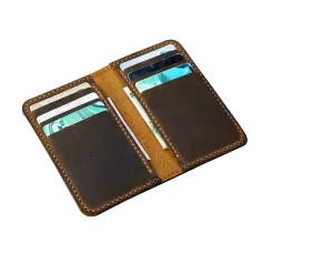 Personalized minimalist leather wallet/leather men slim thin bifold leather wallet/minimal front pocket wallet BW056T