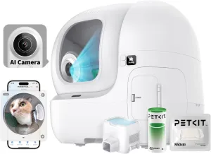 PETKIT 2025 PUROBOT MAX PRO AI-Camera Self Cleaning Cat Litter Box, 210° Wide Angle Lens, Automatic Cat Litter Box for Multiple Cats, 5G&2.4G WiFi/App Control/Odor-Free