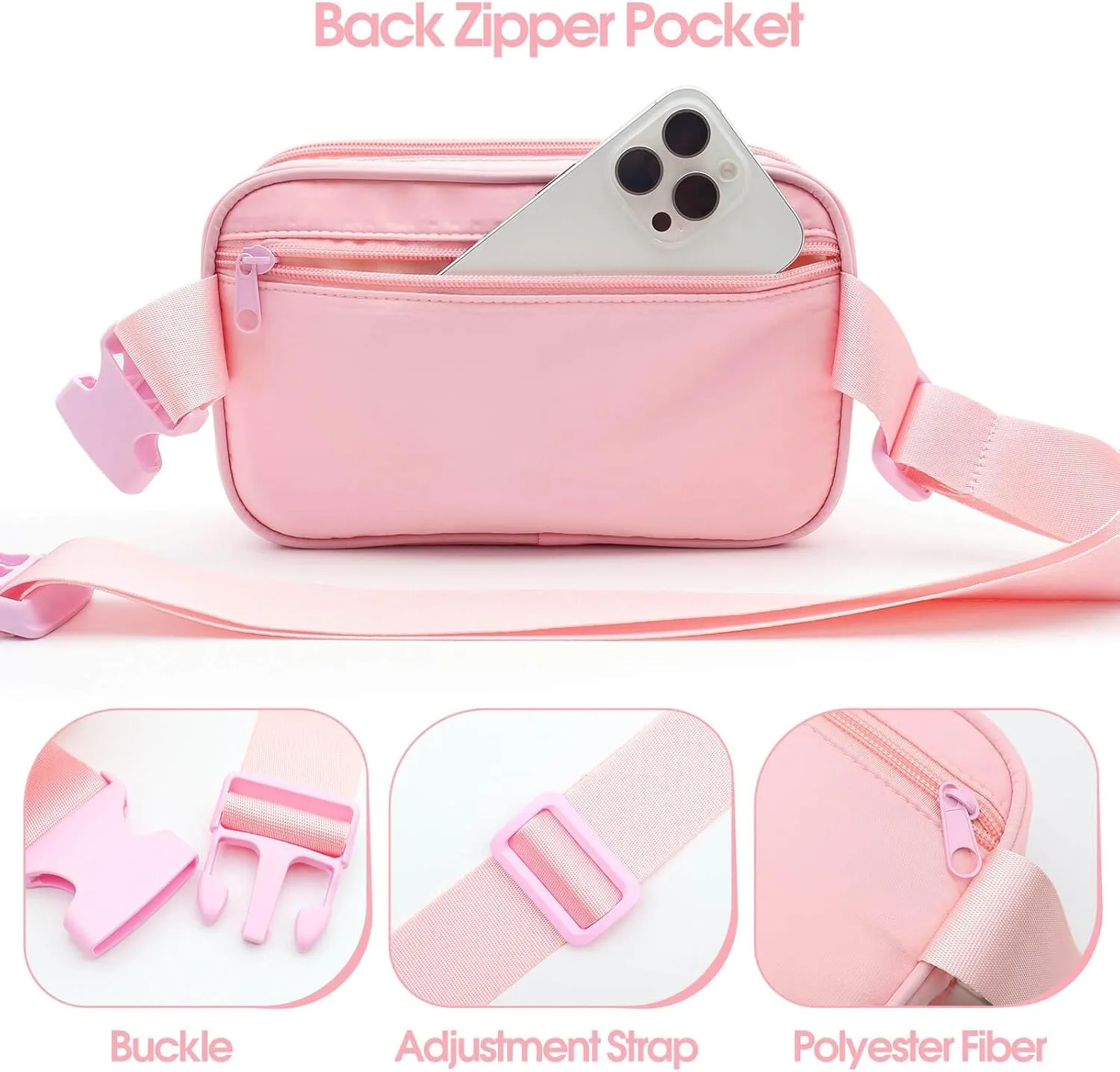 Pin Bag Fanny Pack, Ita Bag Storage Pin, Pink Crossbody Belt Bags for Women Girls Gifts, Pins Display for Sports Memorial Travel Brooches(No Pins Included)