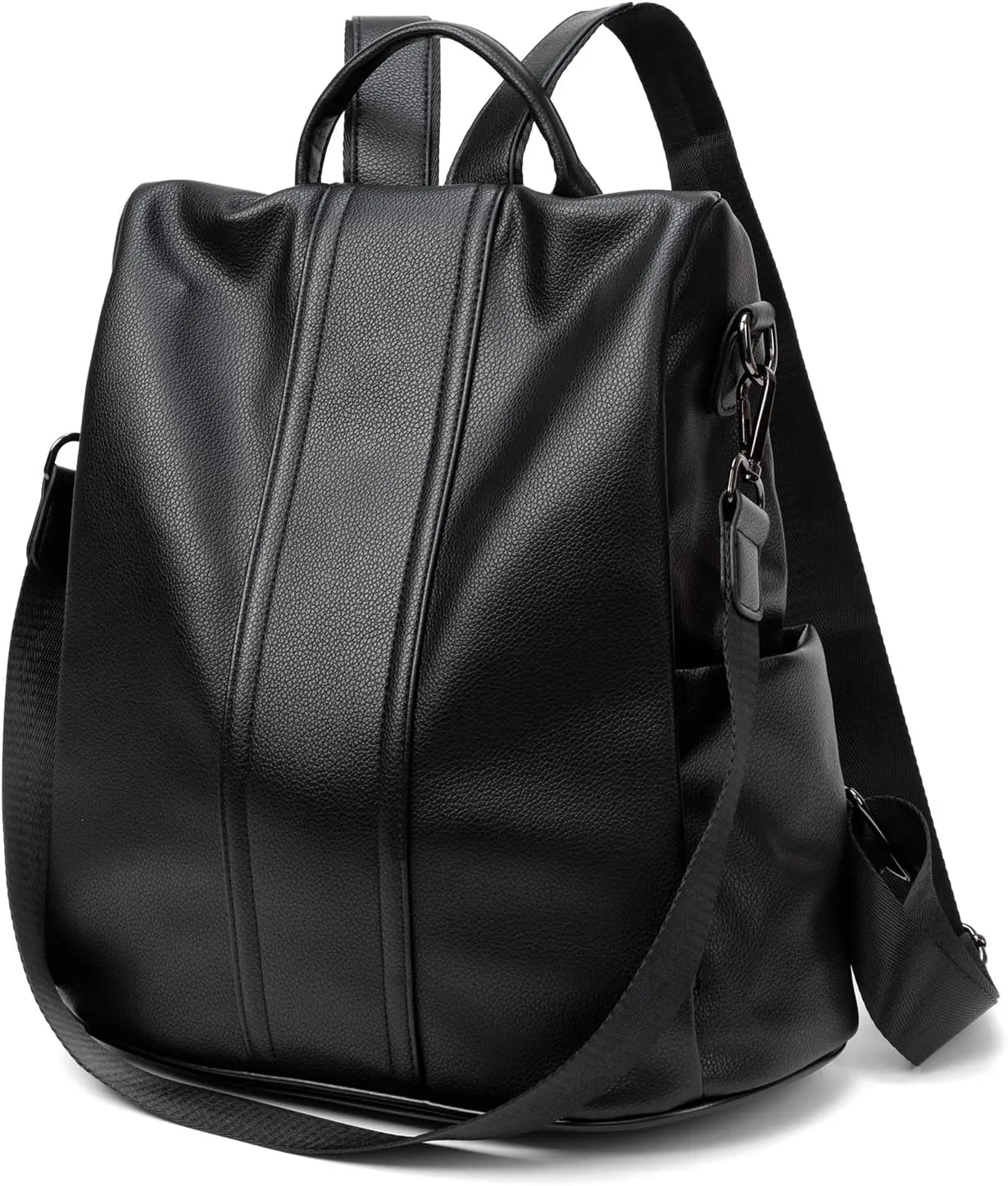 PINCNEL Women Backpack Purse Waterproof Nylon Anti-theft Rucksack Lightweight Shoulder Bag, Medium, Black