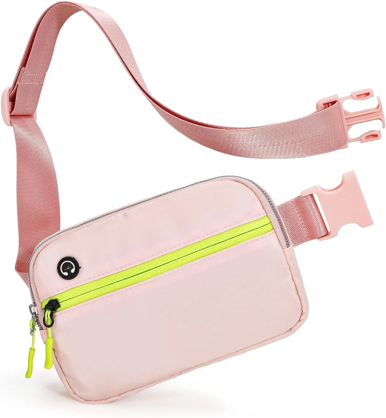 Pink Belt Bag for Women Men, Small Crossbody Fanny Pack, Everywhere Mini Belt Bags Waist Pack with Extended Strap