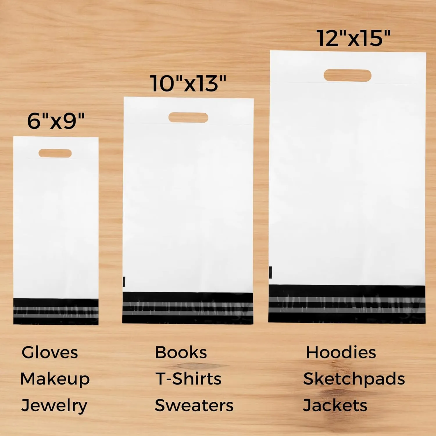 Poly Mailers with Handle 6x9, 100 Pack Packaging Bags, Shipping Bags for Clothing, Thank You Mailing Envelopes, Mailers Poly Bags