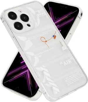 Puffer Case for iPhone 16, Clear White and Black, Cool Sport Shoes Pattern,Military Drop Protection Soft TPU Material Puffy Cover for iPhone 16 (White)