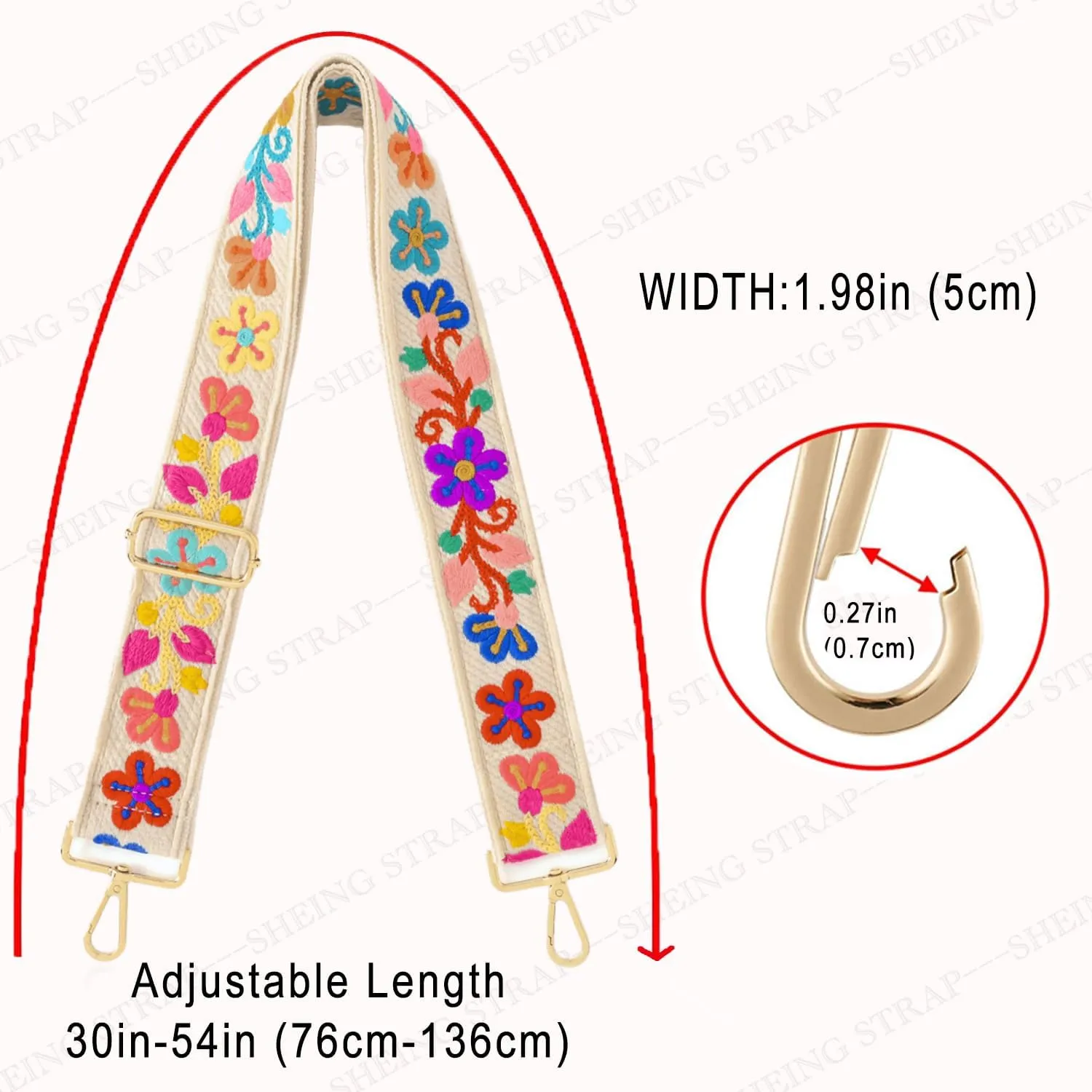 Purse Strap Replacement Crossbody Handbag Wide Shoulder Strap Adjustable
