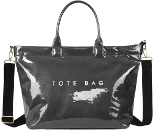 Pvc Tote Bag Large Crossbody Bags For Women Letters Print Top Handle Handbag Trendy Shoulder Purse