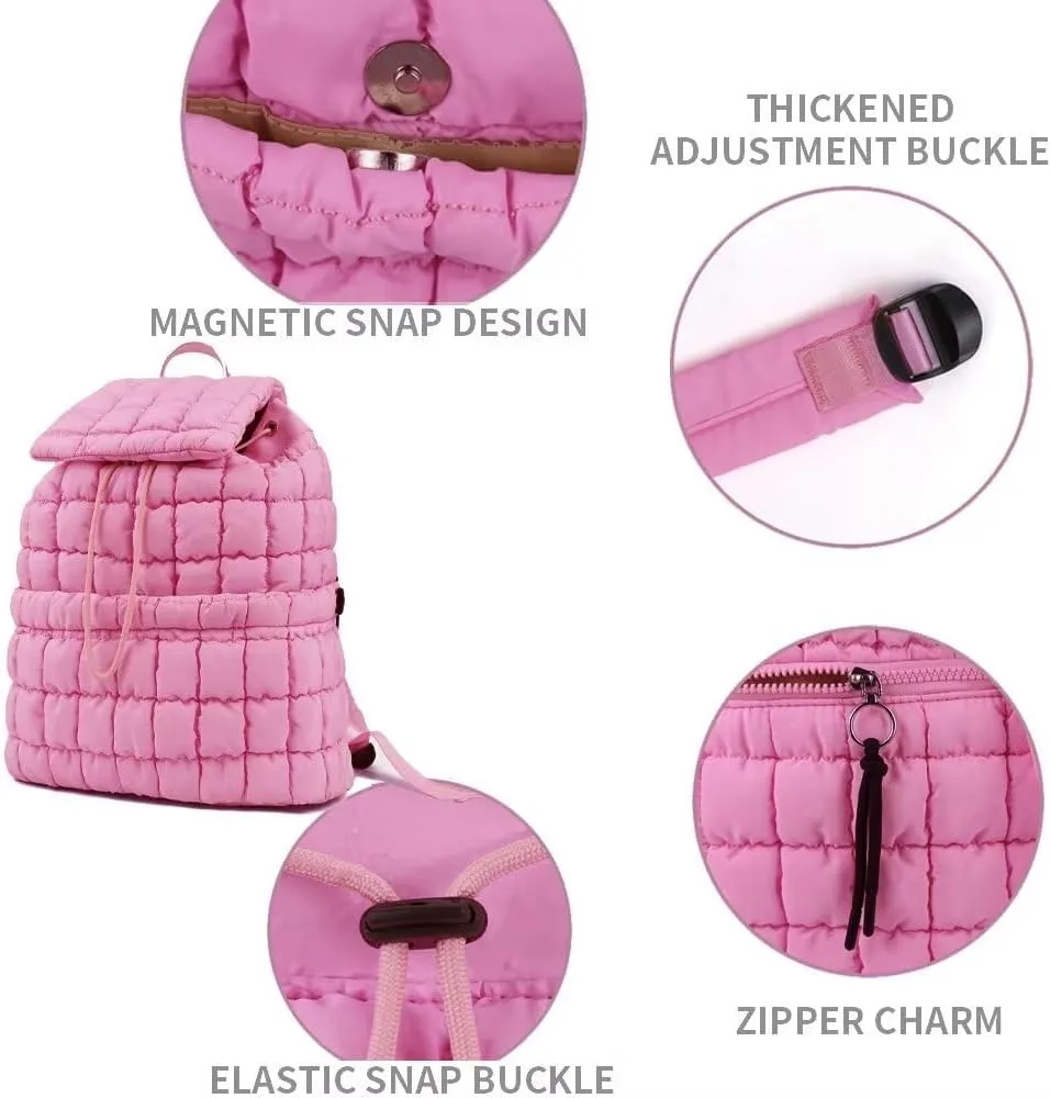 Quilted Puffer Backpack Purse for Women,Fashion Lightweight Backpack Rucksack Bag for Travel Hiking Gymming