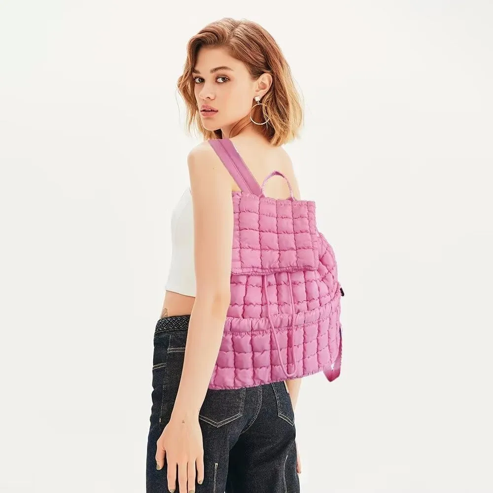 Quilted Puffer Backpack Purse for Women,Fashion Lightweight Backpack Rucksack Bag for Travel Hiking Gymming