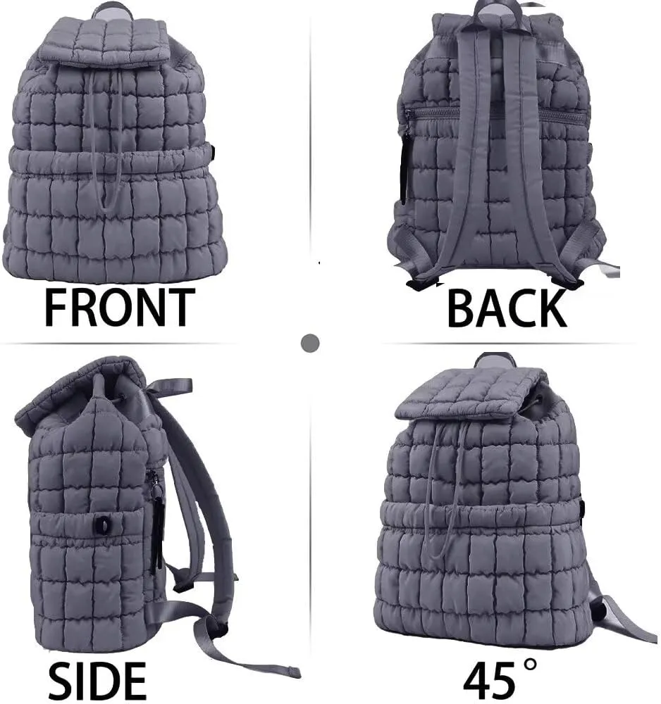Quilted Puffer Backpack Purse for Women,Fashion Lightweight Backpack Rucksack Bag for Travel Hiking Gymming