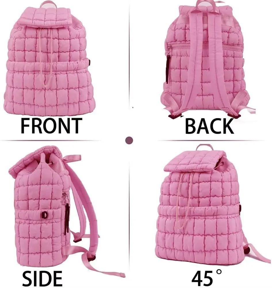 Quilted Puffer Backpack Purse for Women,Fashion Lightweight Backpack Rucksack Bag for Travel Hiking Gymming
