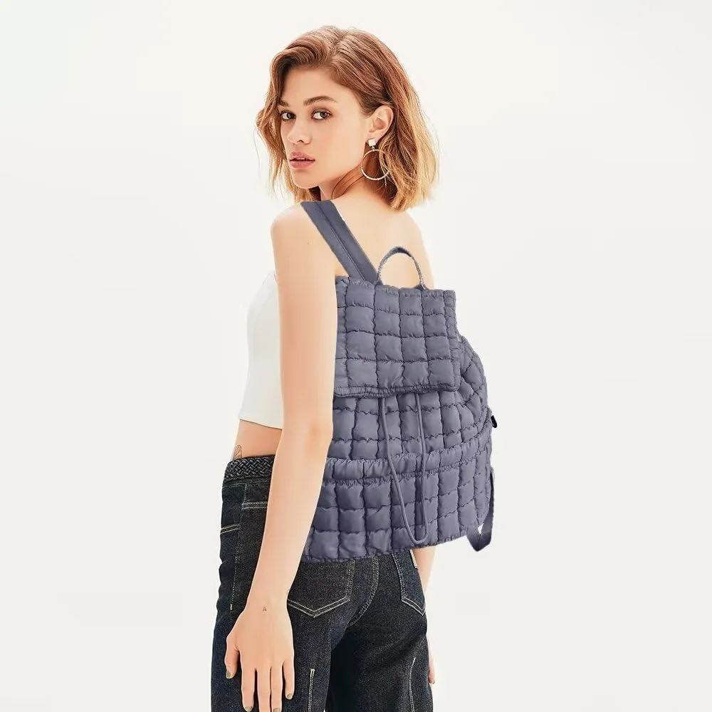 Quilted Puffer Backpack Purse for Women,Fashion Lightweight Backpack Rucksack Bag for Travel Hiking Gymming