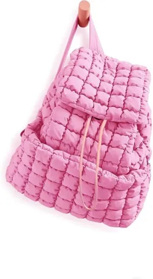 Quilted Puffer Backpack Purse for Women,Fashion Lightweight Backpack Rucksack Bag for Travel Hiking Gymming