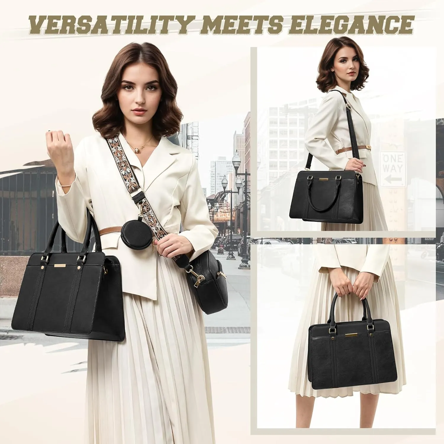 RAINSMORE Purses and Handbags for Women Shoulder Tote Purse and Wallet Set Satchel Bag Crossbody Top Handle Handbag Set 3pcs