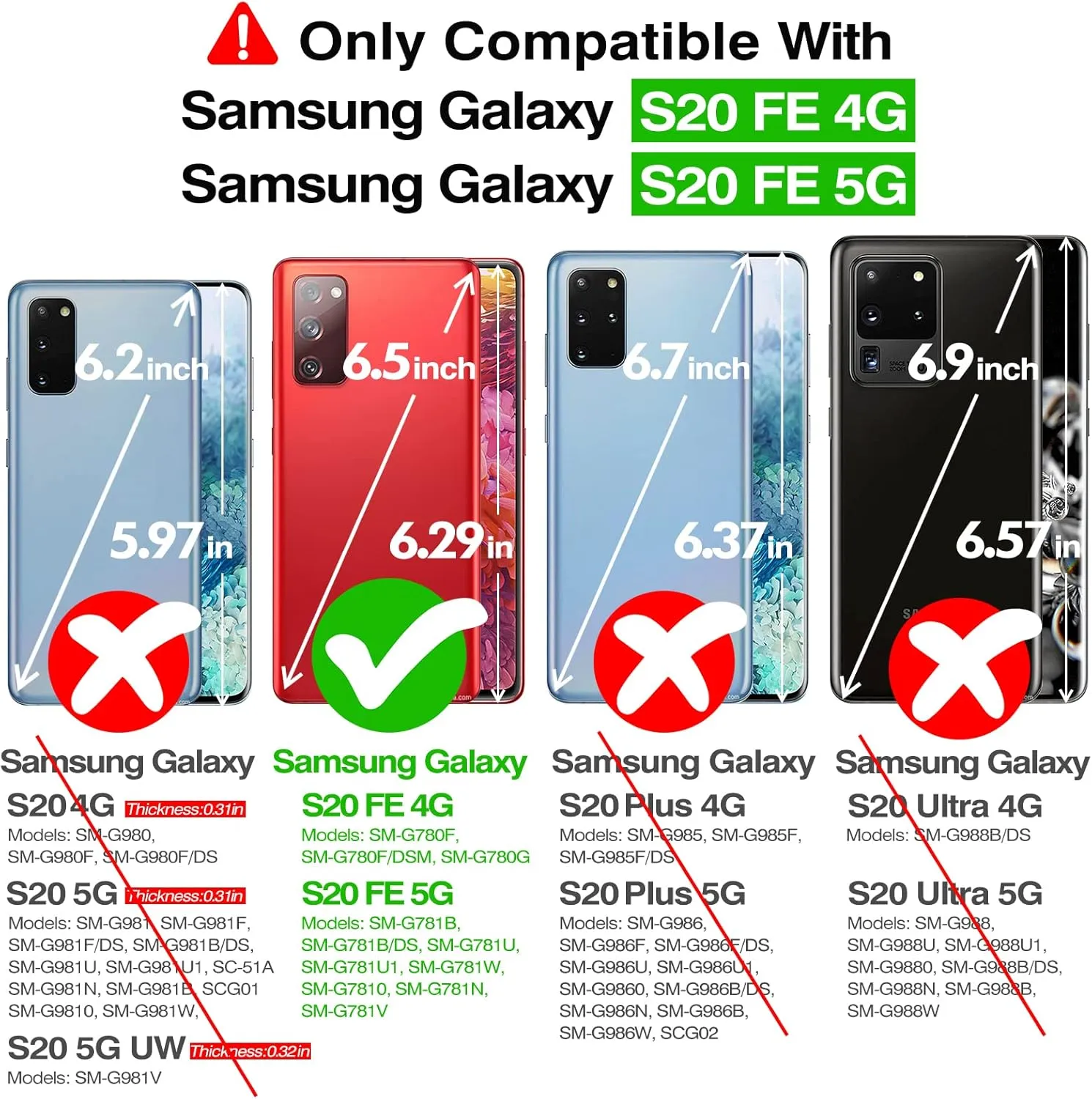 Rayboen for Samsung Galaxy S20 FE Case with 2X Soft Screen Protector, Anti-Scratch Transparent Hard PC Back Crystal Clear Flexible Shockproof Protection Phone Cover for Galaxy S20 FE 5G