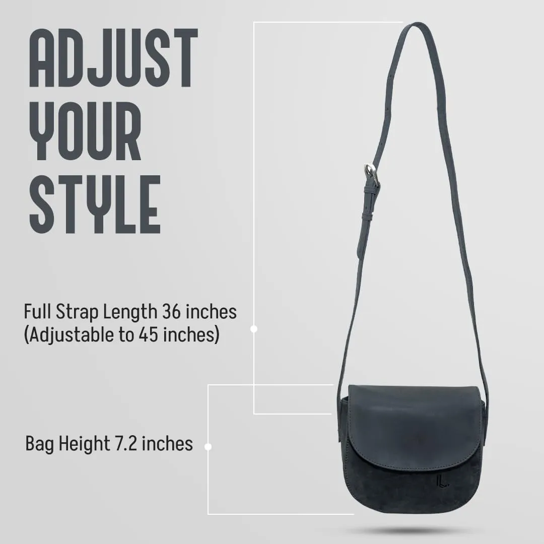 Real Leather Crossbody Bags for Women,Small Saddle Cross Body Sling Purse and Cross Over Handbags