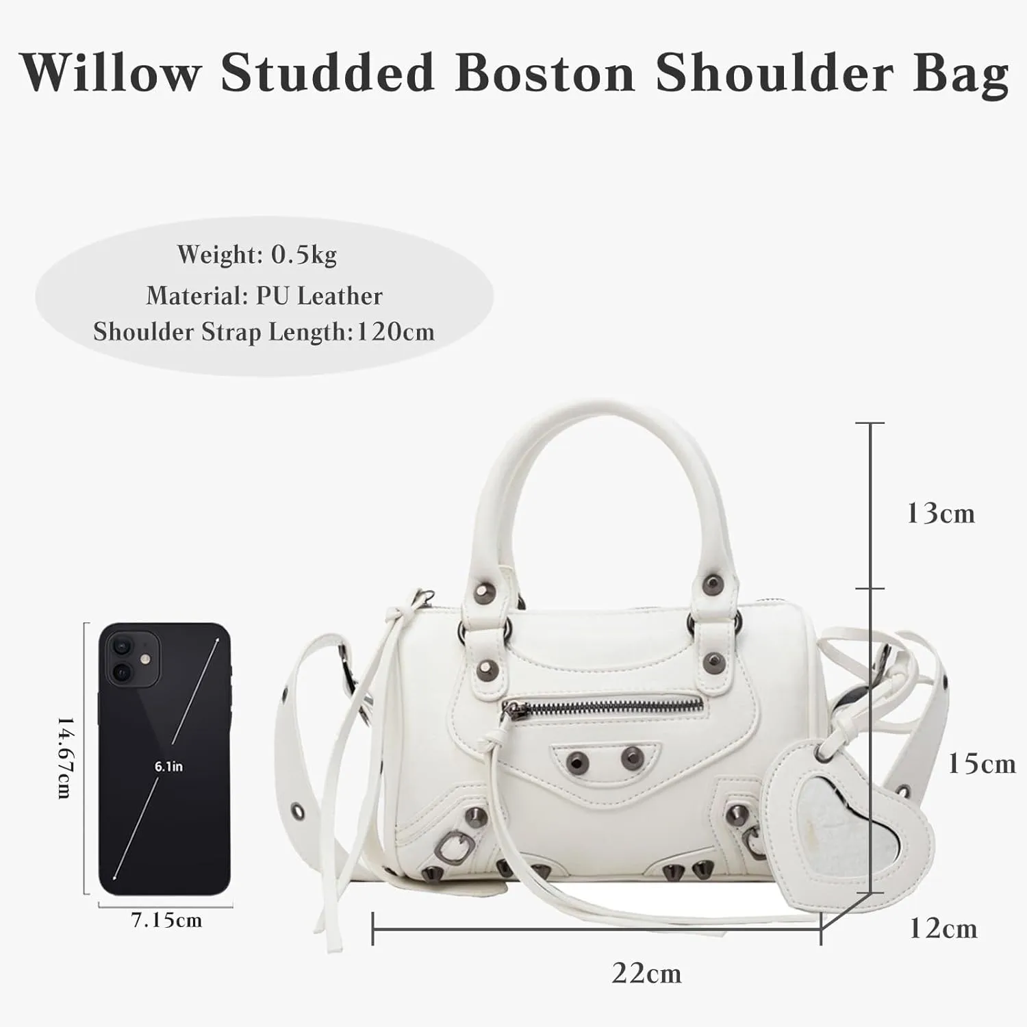 Retro Handbag Women's PU Leather Shoulder Rivet Crossbody Ladies Messenger Waterproof Top-handle Elegant Tote