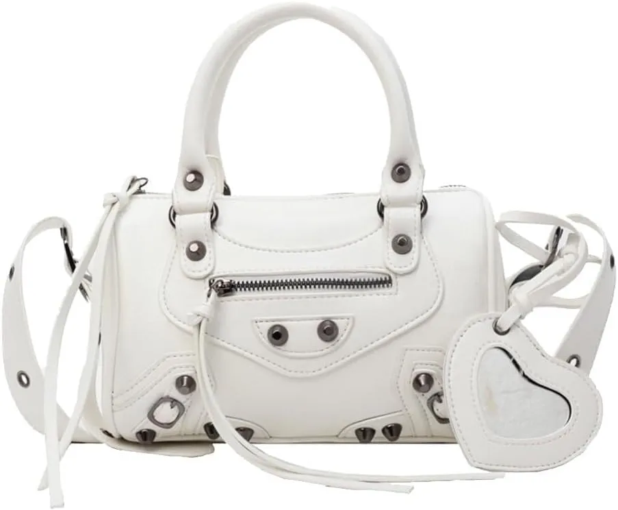Retro Handbag Women's PU Leather Shoulder Rivet Crossbody Ladies Messenger Waterproof Top-handle Elegant Tote