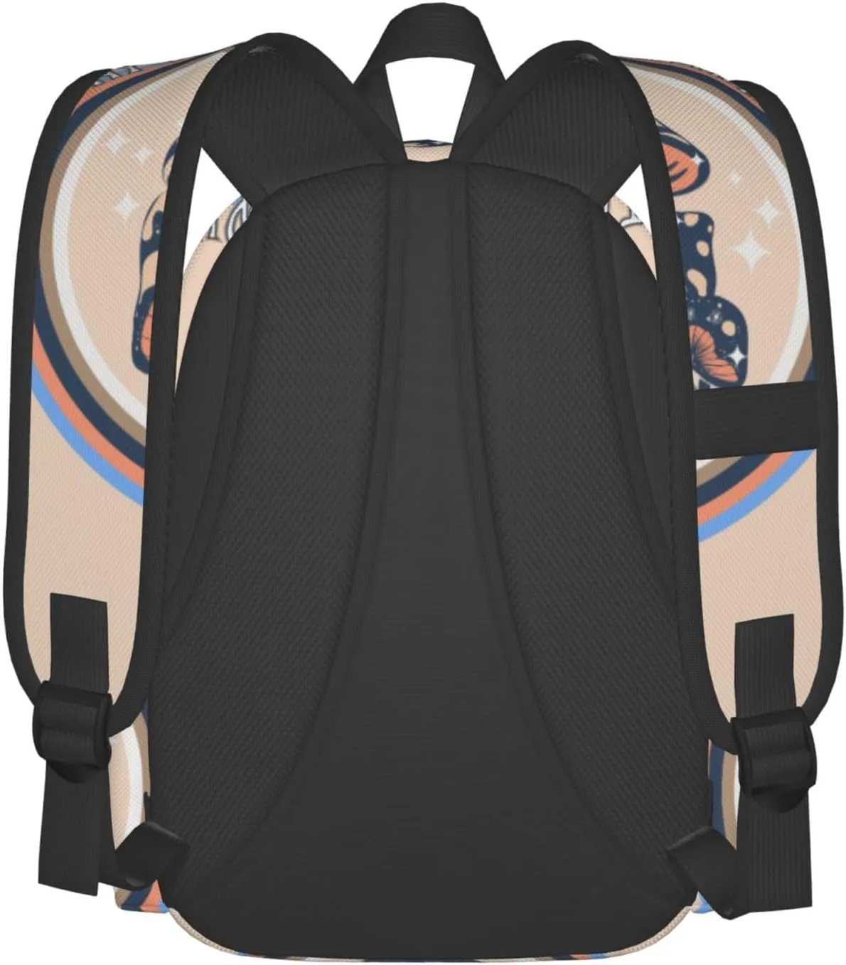Retro Hippie Mushroom Stay Positive And Happy Laptop Backpack Shoulder Bag Laptop Pack Travel Backpacks Commuter Back Pack Casual Daypack Bags With Side Pockets