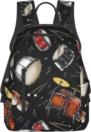 Rock Drum Stand backpack bookbags casual laptop lightweight bag travel laptop daypack