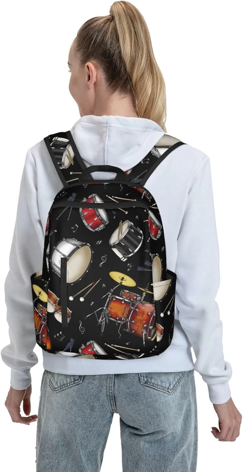 Rock Drum Stand backpack bookbags casual laptop lightweight bag travel laptop daypack