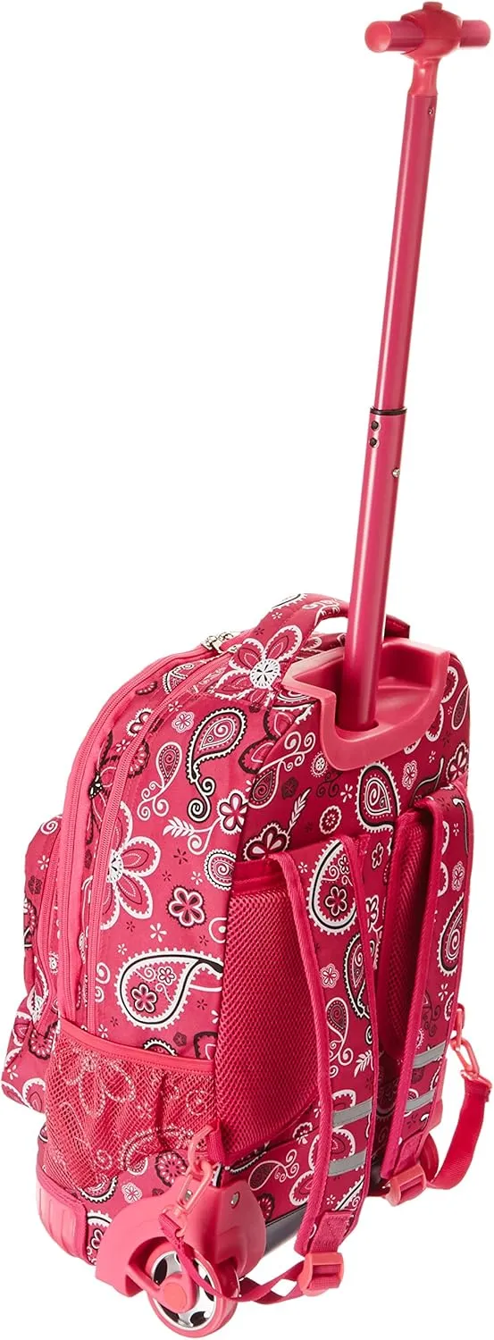 Rockland Single Handle Rolling Backpack, Bandana, One Size