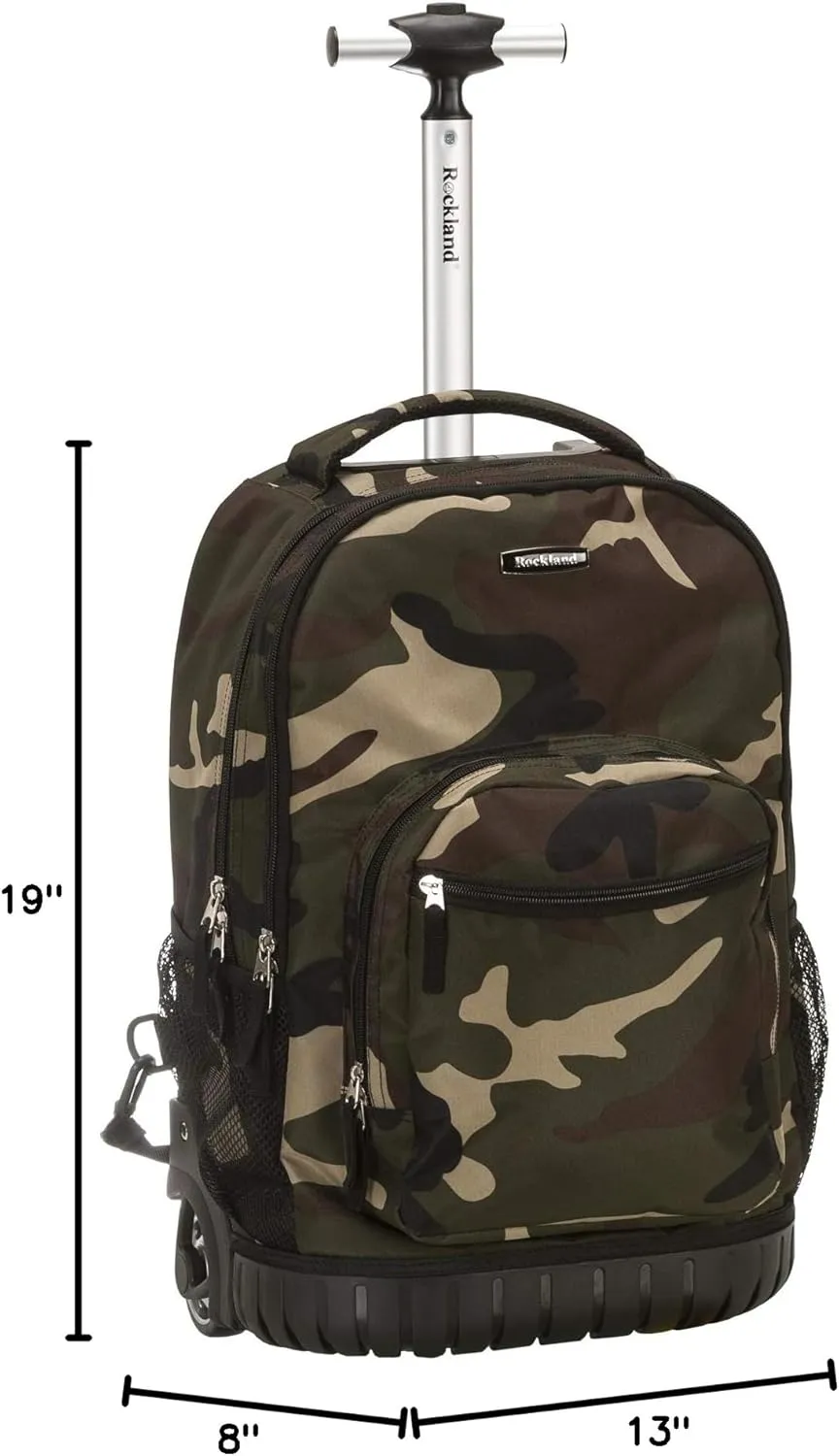 Rockland Single Handle Rolling Backpack, CAMO, One Size