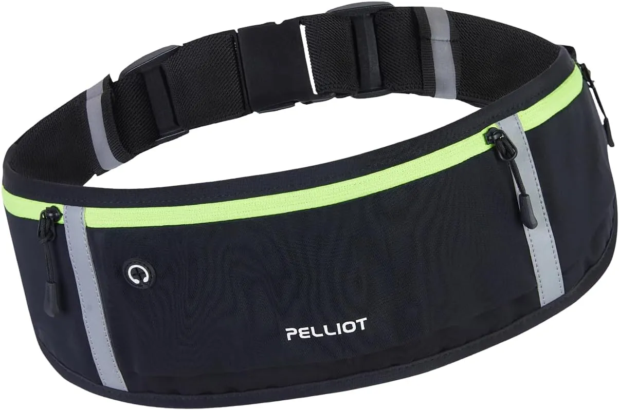 Running Belt for Women Men Slim Fanny Pack Phone Money Waist Pack Belt Bag for Hiking Cycling Exercise Running Black Neon Green