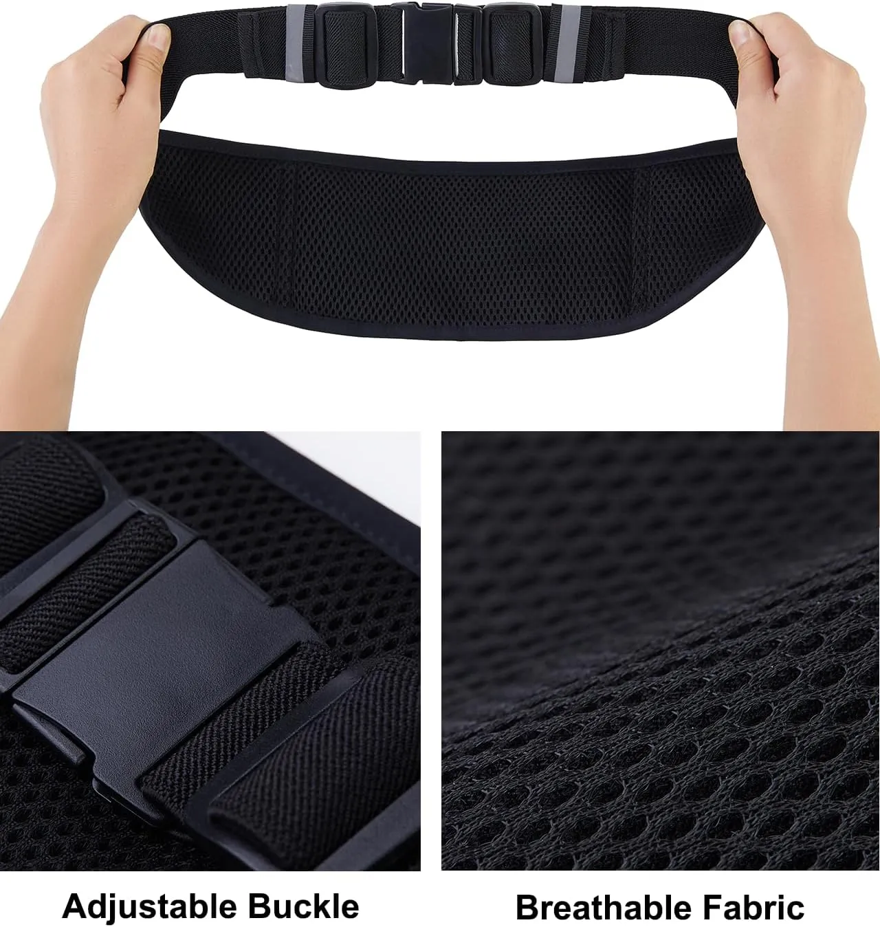 Running Belt for Women Men Slim Fanny Pack Phone Money Waist Pack Belt Bag for Hiking Cycling Exercise Running Black Neon Green