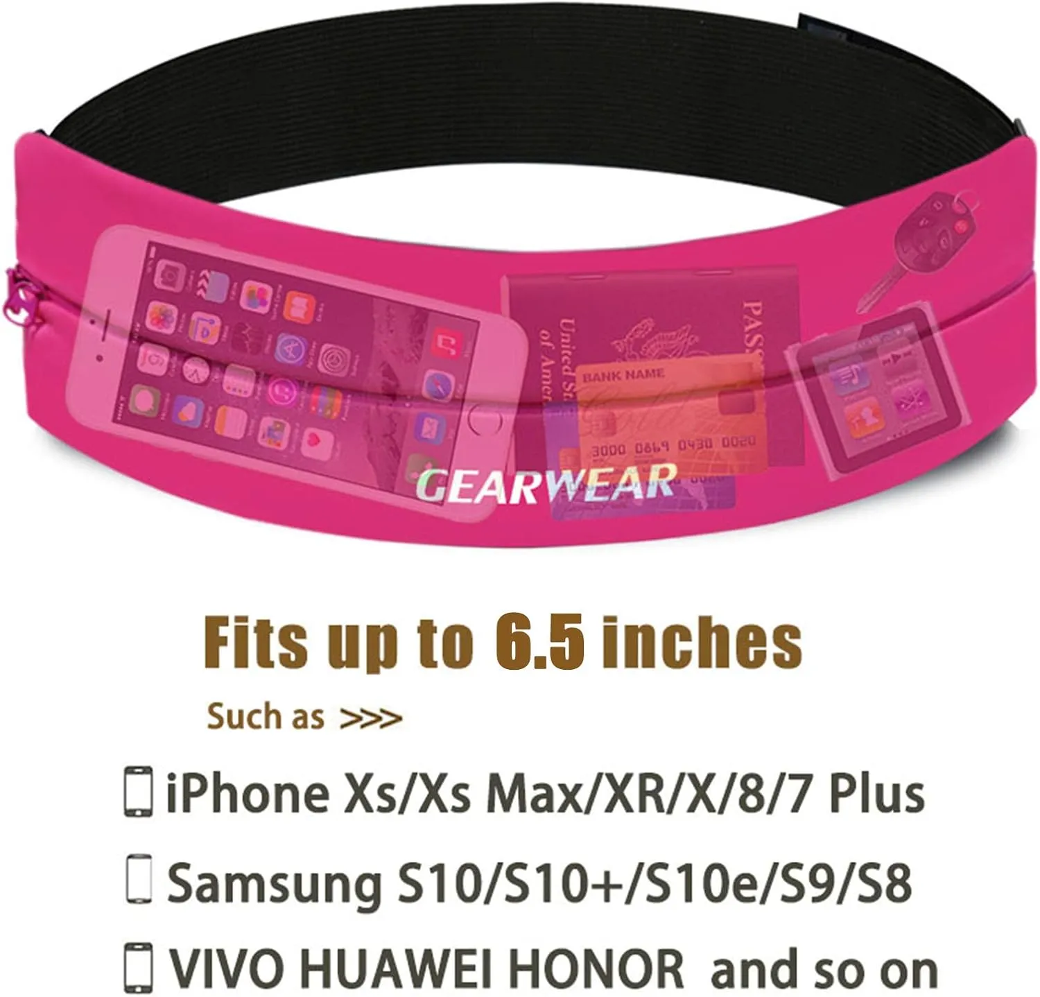 Running Belt | Runner Fanny Pack for Women and Men | Adjustble Waist Band Pack for Storage Phone