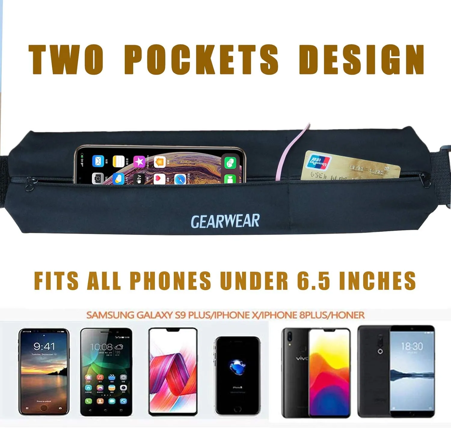 Running Belt | Runner Fanny Pack for Women and Men | Adjustble Waist Band Pack for Storage Phone