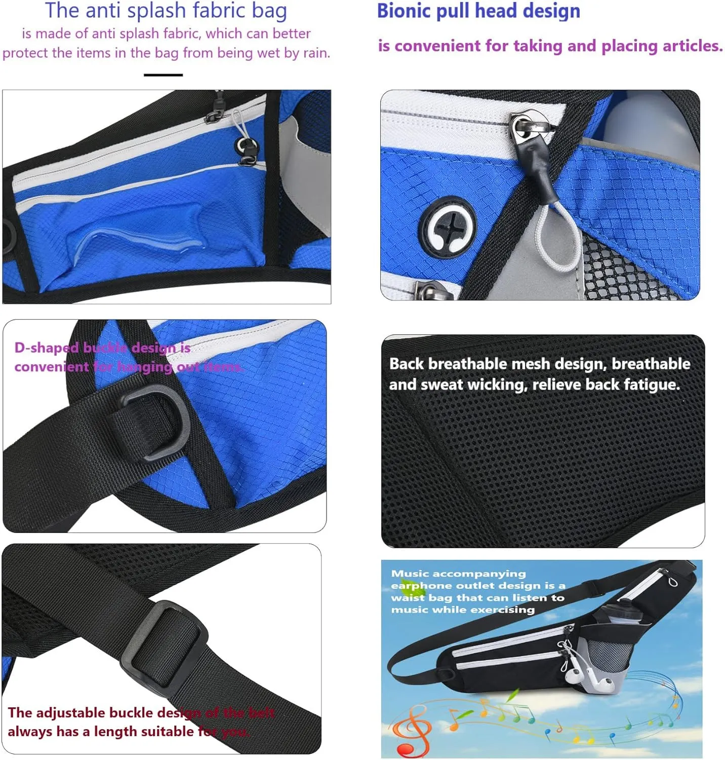 Running Waist Packs Waist bag for women men with 3 Zipper Pockets & a Bottle Pocket Enjoy Sports Workout Traveling Running Casual Hands Free Waist Pack for Gifts Phone Bag (Not Bottle) (Orange)