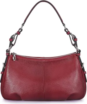 S-ZONE Womens Hobo Genuine Leather Shoulder Bag Top-handle Handbag Ladies Purses