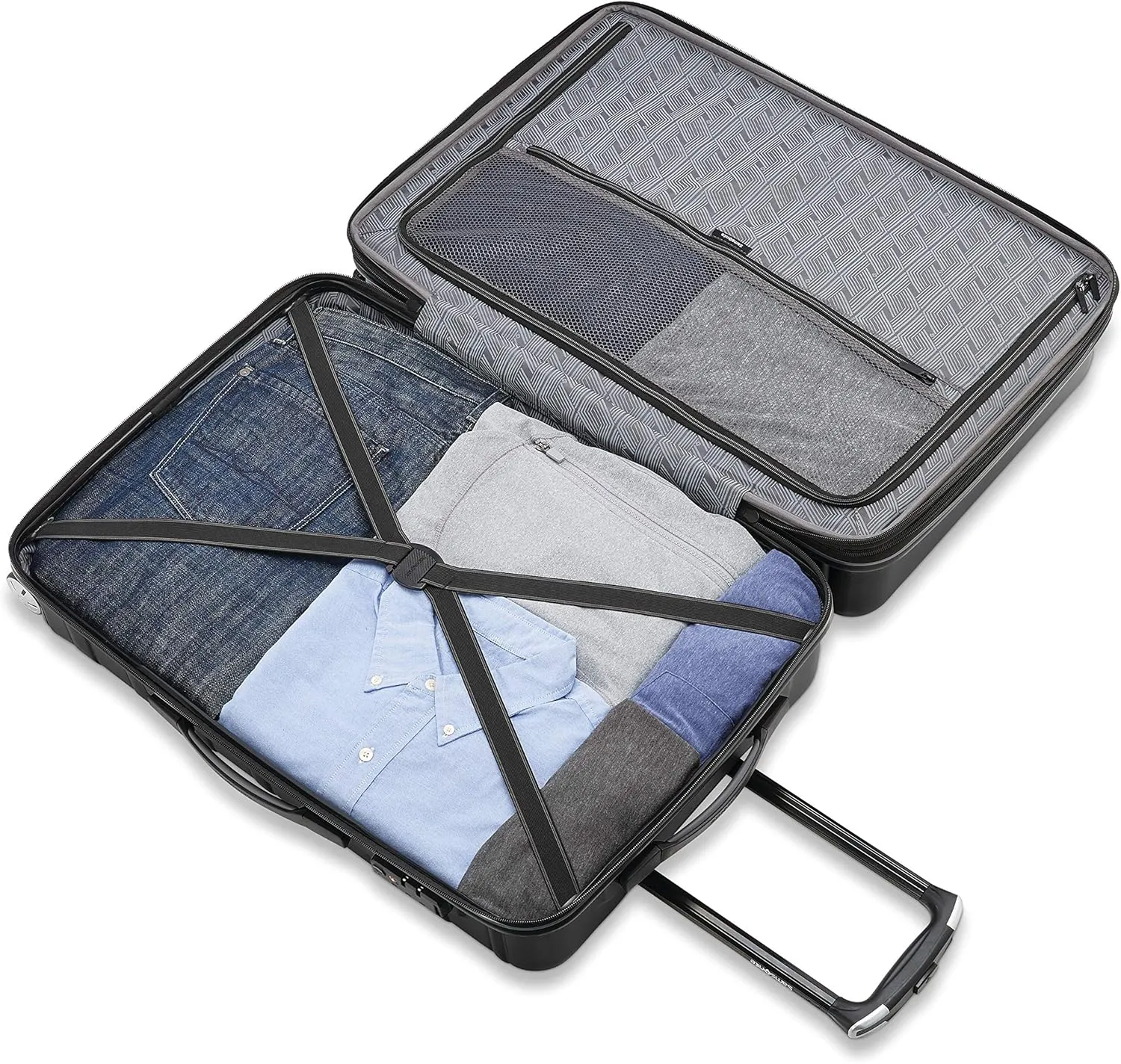 Samsonite Omni 2 Hardside Expandable Luggage with Spinner Wheels, PRO 2PC SET (CO/M), Midnight Black