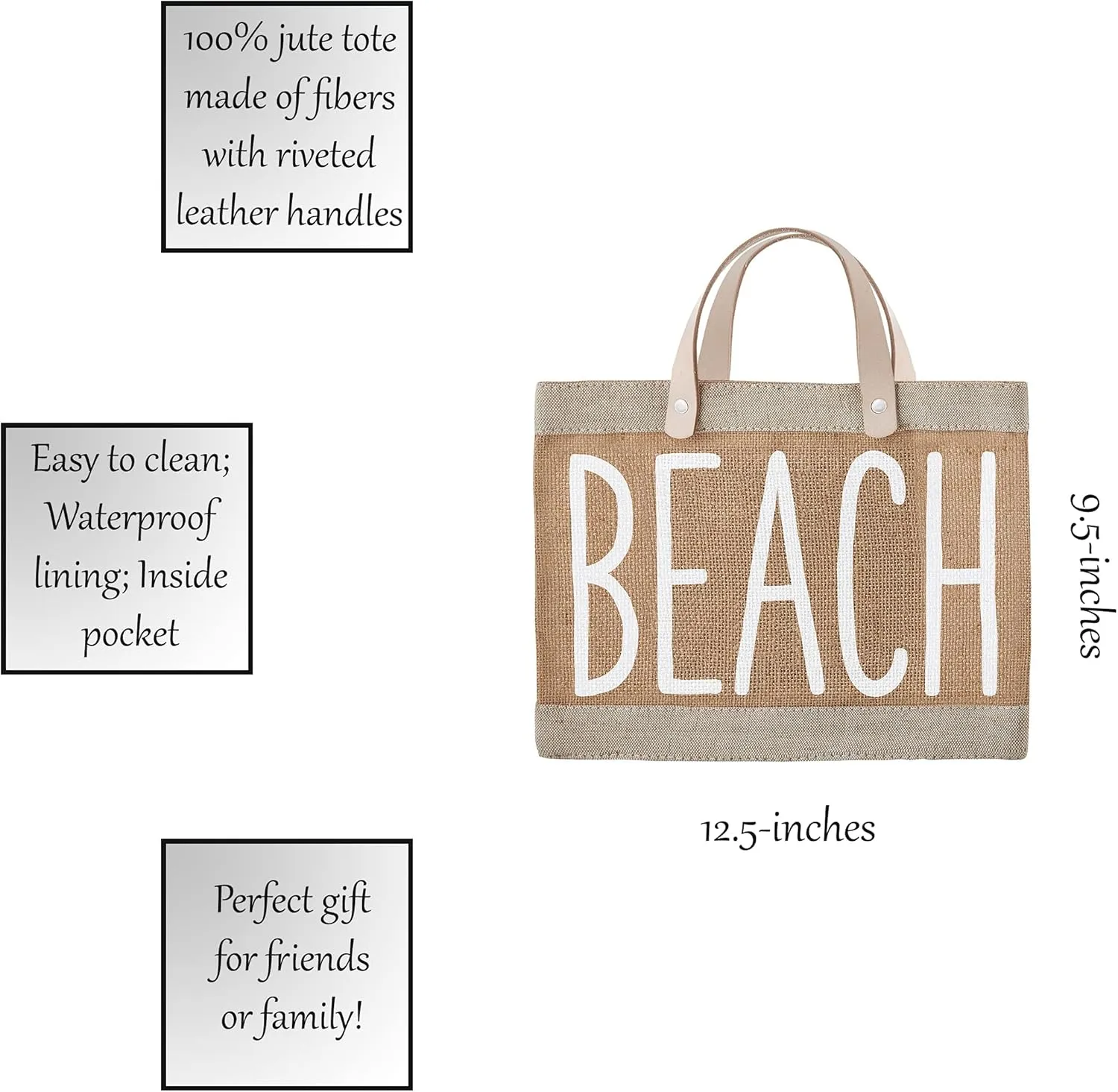 Santa Barbara Design Studio Hold Everything Waterproof Jute Tote Bag, Mini, Beach