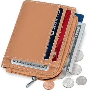 SERMAN BRANDS Wallet Women Zipper Rfid Blocking Small Compact Luxury Leather Pocket Wallet Ladies Mini Purse Credit Card Holder - Compact