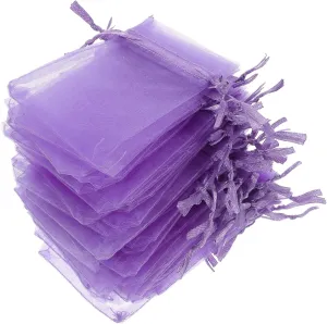 SEWOART 50Pcs Organza Drawstring Bags Sheer Storage Pouches for Jewelry Party Favors Candy Wrapping Lightweight Present Bags for Weddings and Events