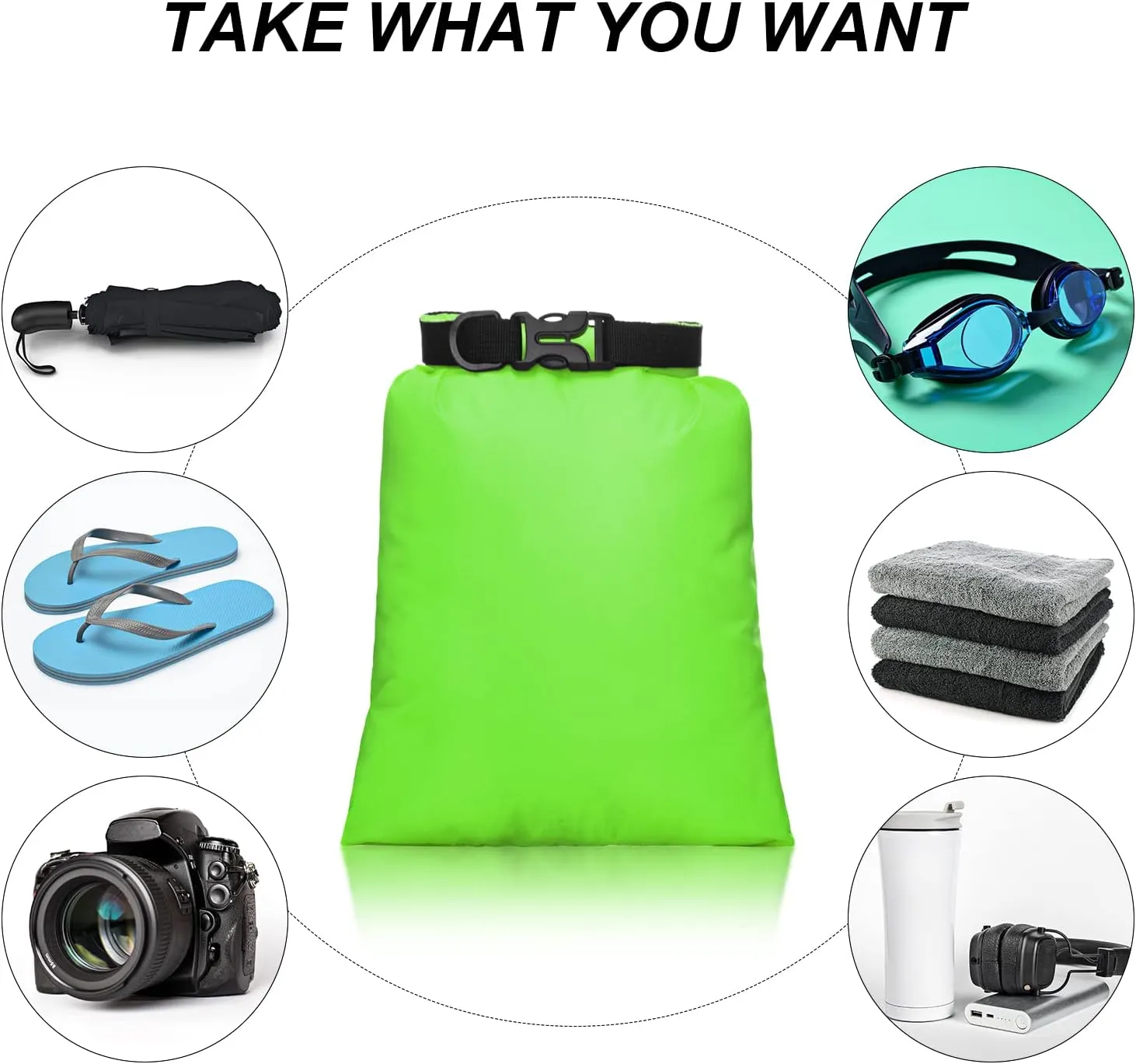 Shappy 12 Pcs Waterproof Dry Bag Set 6 Sizes Lightweight Sacks and Long Adjustable Shoulder Strap Outdoor Water Proof Keep Gear Dry Bag Stuff Sacks for Backpacking, Boating, Hiking, Camping (Bright)