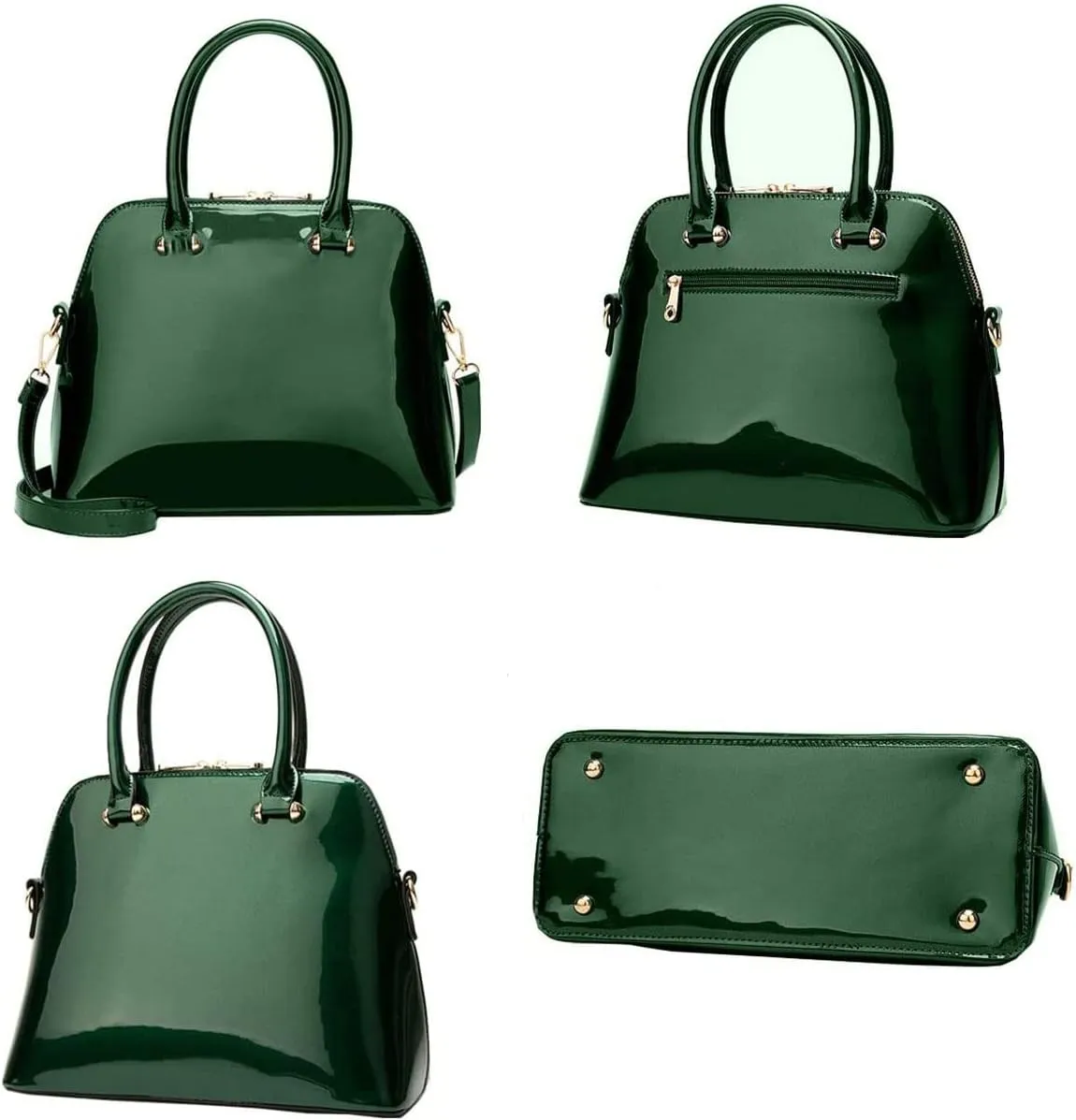 Shiny Patent Leather Handbags and Purses for Women Glossy Shell Shoulder Bag Top Handle Totes Evening Party Satchel