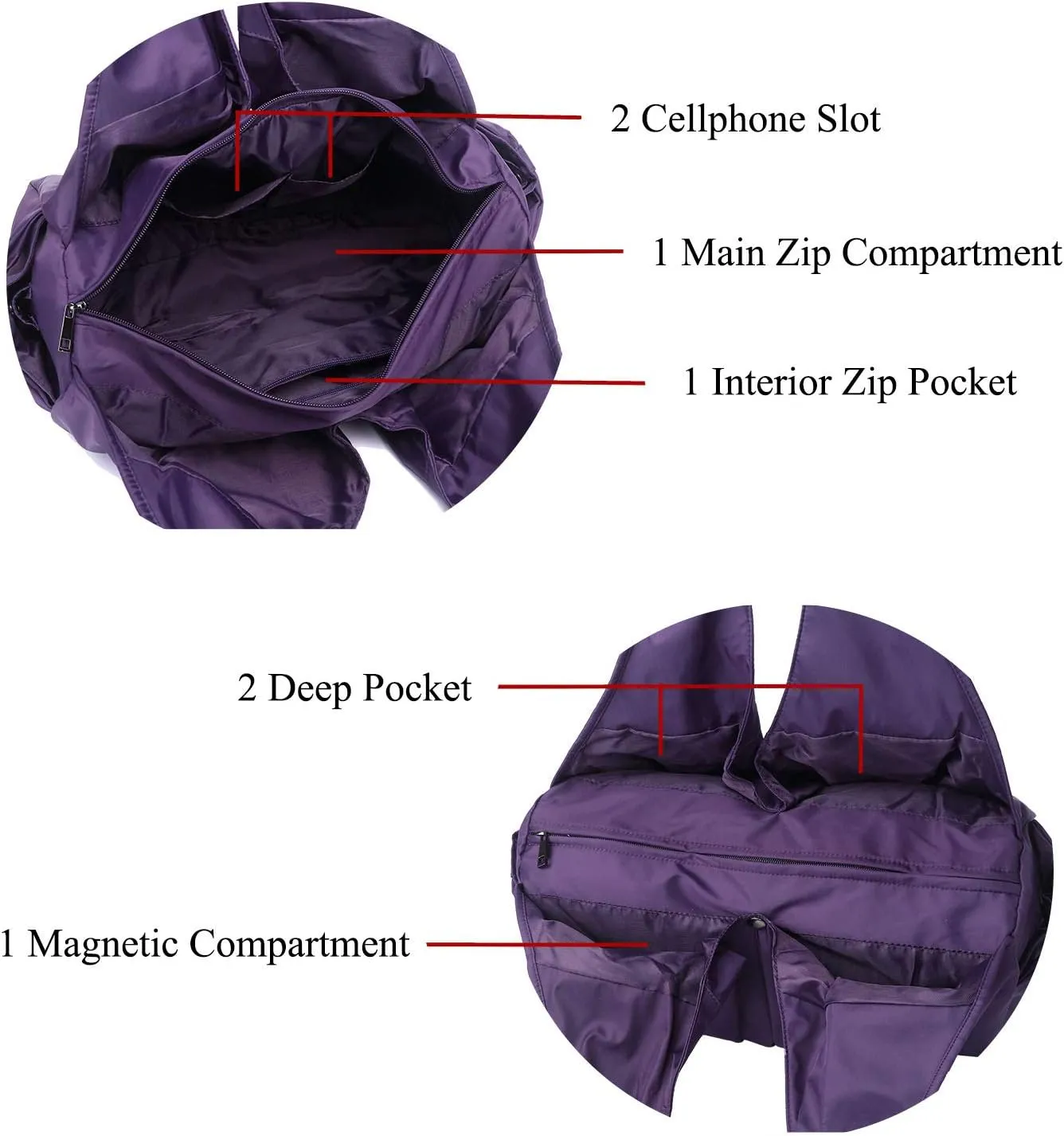 Shoulder Bag for Women, Waterproof Shopping Lightweight Work Purse and Handbag Travel Tote Oxford Nylon Large Capacity Hobo