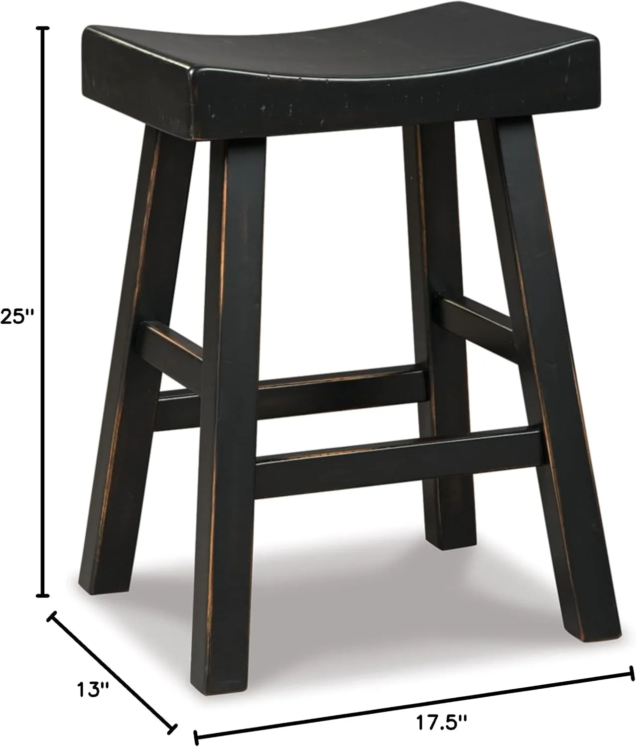 Signature Design by Ashley Glosco Modern Farmhouse 25" Counter Height Barstool, 2 Count, Black