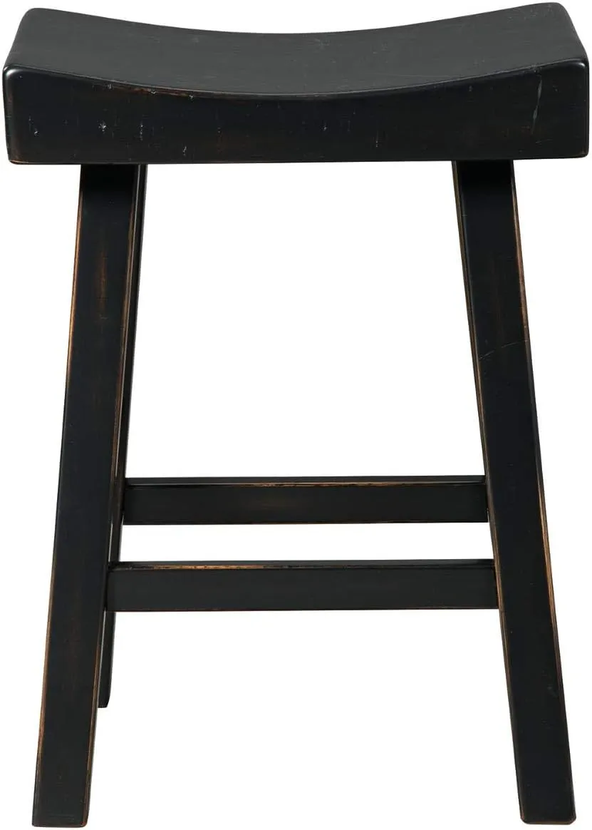 Signature Design by Ashley Glosco Modern Farmhouse 25" Counter Height Barstool, 2 Count, Black
