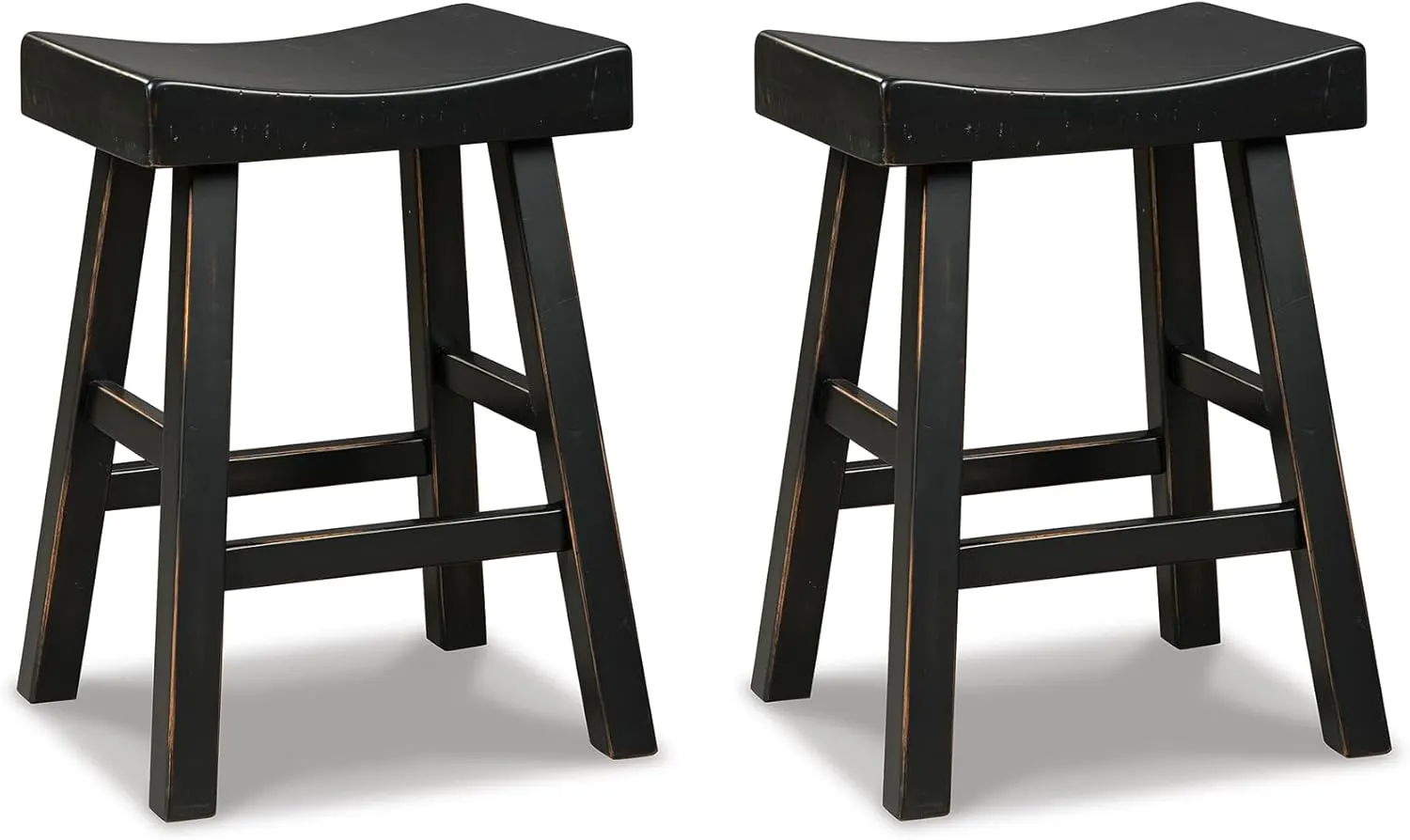 Signature Design by Ashley Glosco Modern Farmhouse 25" Counter Height Barstool, 2 Count, Black