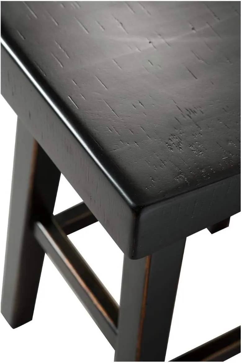 Signature Design by Ashley Glosco Modern Farmhouse 25" Counter Height Barstool, 2 Count, Black