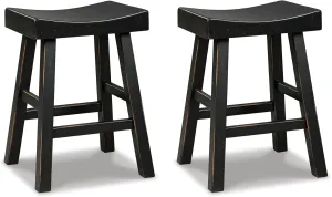Signature Design by Ashley Glosco Modern Farmhouse 25" Counter Height Barstool, 2 Count, Black
