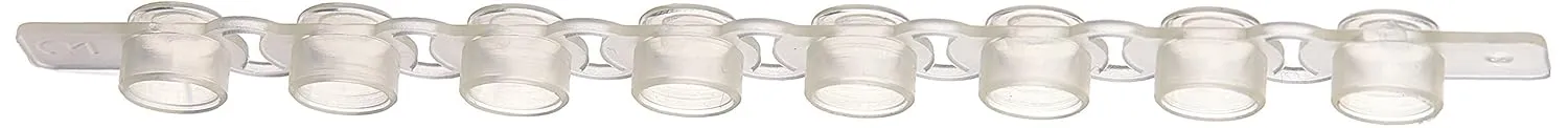 Simport Amplitube T321-2Y Polypropylene Flat Cap Strip for 8 x 0.2ml Tube Strip, Yellow (Pack of 125)